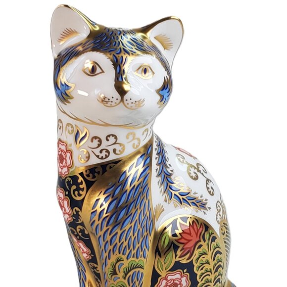 Royal Crown Derby “Fireside Cat” Paperweight Imari Figurine - Picture 5 of 11